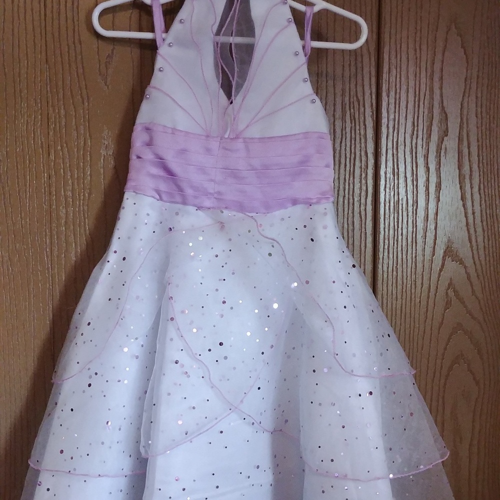 Girls purple and white dress